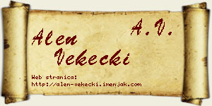 Alen Vekecki vizit kartica